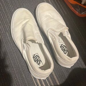 White Slip On Vans